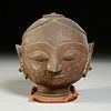Antique Indian bronze head of Parvati or Gauri