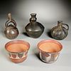 (5) Pre Columbian pottery vessels