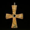 Byzantine enameled bronze cross pendant