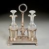 French Empire sterling silver cruet stand