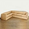 John Saladino, "Landau" leather sectional sofa