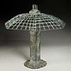 Louis Cane, patinated bronze table lamp