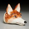 18th c. Derby porcelain fox head stirrup cup