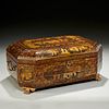 Chinese Export gilt lacquered sewing box