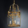 Antique Louis XVI style bronze lantern chandelier