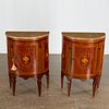 Pair Northern Italian marquetry commodini