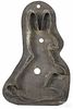 Tin sheet iron seated rabbit cookie cutter, 19th