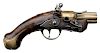 Early Brass Five-Barrel Engraved Flintlock Pistol 