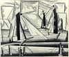 Lyonel Feininger Woodcut, "Fishing Boats" 