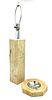 Raymor Travertine Table Lamp and Metal Ash Receiver