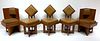 A Set of Six Frank Lloyd Wright Style Oak Dining Chairs