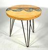 Modern Wood and Crushed Glass Occasional Table