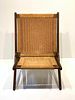 Hans Wegner Style Woven Folding Lounge Chair, 1.