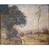 Joseph H. Boston, Amer. Titled 'Haywagon' Painted Landscape