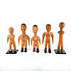Set of 5 African Wooden Tribe Figurines