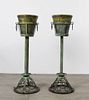 Pair of Patinated Metal Champagne / Wine Buckets