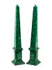 A Pair of Large Malachite Obelisks
Height 31 inches.