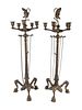 A Pair of French Bronze Six-Light Candelabra 
Height 28 x diameter 9 inches.