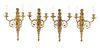 A Set of Four Louis XVI Style Gilt-Bronze Sconces
Height 18 x width 11 1/2 x depth 6 inches.