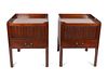 A Pair of George III Mahogany Bedside Commodes Height 31 x width 25 x depth 25 7/8 inches.