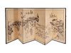 A Japanese Six-Fold Paper Screen
Each panel, 60 x 23 1/4 inches.