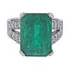 14K Gold Diamond 9.5ct Emerald Ring