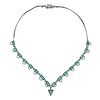 18k Gold 13ctw Colombian Emerald Diamond Necklace