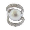 18k Gold South Sea Pearl Diamond Cocktail Ring