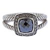 David Yurman Albion Silver Diamond Hematite Ring 