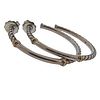 David Yurman Silver 18K Gold Hoop Cable Earrings