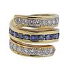 18K Gold Diamond Sapphire Wrap Band Ring