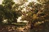 Edward Orlando Bowley (British, active 1840-1874) Summer Landscape with Grazing Deer