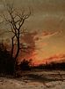 John Adams Parker Jr. (American, 1827-1905) Winter Landscape in Afterglow