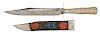 Cutlery Handle Bowie Knife by Wragg with Etched Panel Texas Ranger  