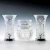 WATERFORD CRYSTAL HURRICANES AND LARGE VASE