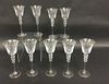 Set of 9 Saint Louis Crystal Water Goblets