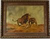 Signed A. Bross Oil on Canvas Lions