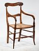 COUNTRY SHERATON CANED SEAT FRAME ARMCHAIR