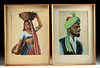 Pair of Vintage Indian Portrait Paintings - Man & Woman