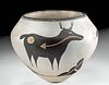Sarah Garcia Acoma Pottery Heartline Deer Vessel, 1960s