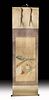 19th C. Japanese Silk Scroll by Ukita Ikkei