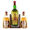 Whisky. a) J & B. Rare. b) Grant's. Stand fast. Total de piezas: 3.