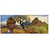 ADOLFO MEXIAC, Chalcatzingo Mor., Signed and dated 97 front and back, Oil on canvas, 31.4 x 78.7" (80 x 200 cm), Certificate