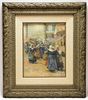 19C French Impressionist Market Painting