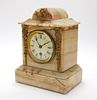 Carved Hardstone Neoclassical Mantel Clock