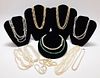 12PC Chinese Hardstone & Pearl Necklaces