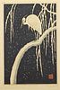 Koson Ohara Egret on Snowy Branch Woodblock Print