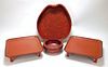4PC Japanese Red Lacquer Tray Group