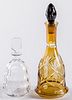 Orrefors glass decanter, together with another