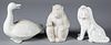 Three Japanese Hirado porcelain animals